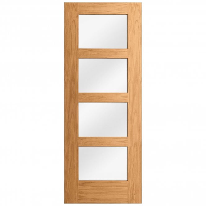 White Oak Internal Fully Finished Shaker 4 Light Clear Glass Door (121786)