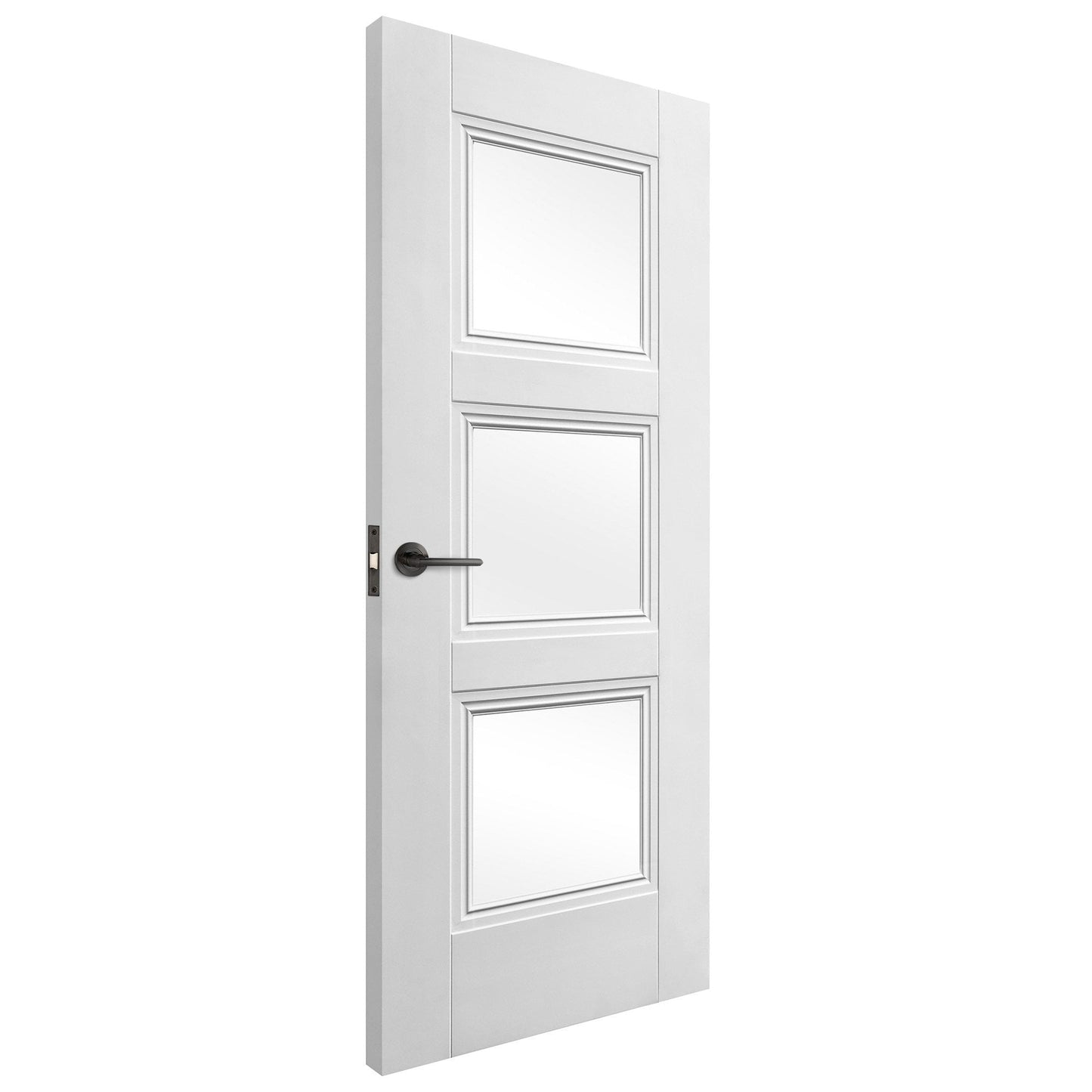White Internal Primed Elegance Ripley 3 Light Obscure Glass Made-to-Measure Door