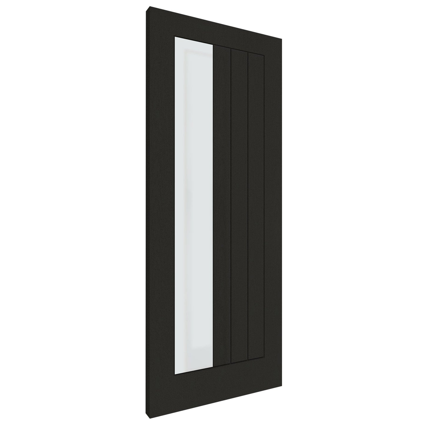 Black Internal Fully Finished Oak Farley 1 Light Offset Obscure Glass Made-to-Measure Door