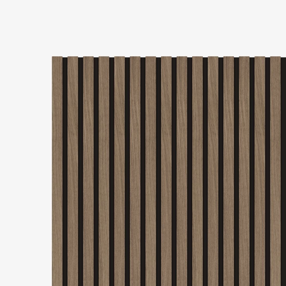 Liberty | Elevation Acoustic Fully Finished Light Walnut Slat Wall Panelling Sample (SKU-343127-SAMPLE)