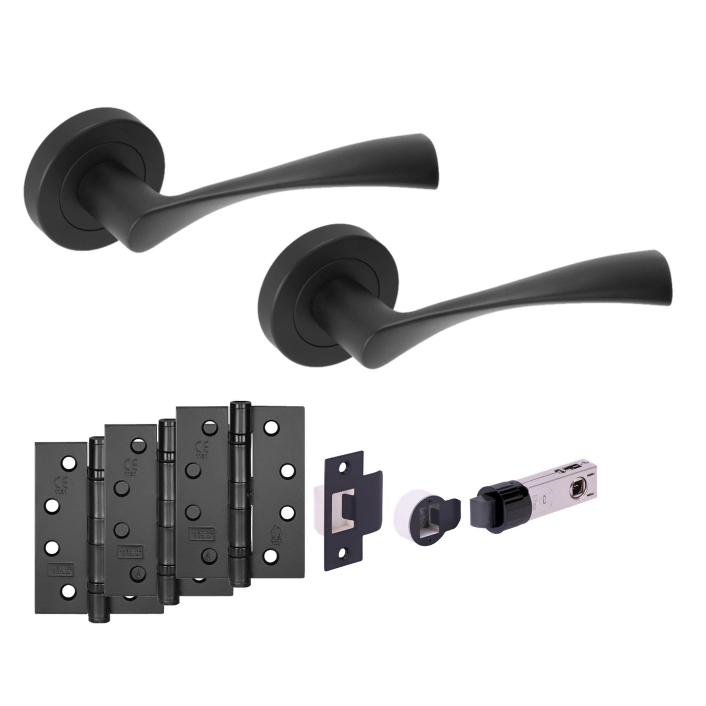 Oasis Internal Fire Rated Lever Smart Handle Pack, Matt Black (121209)