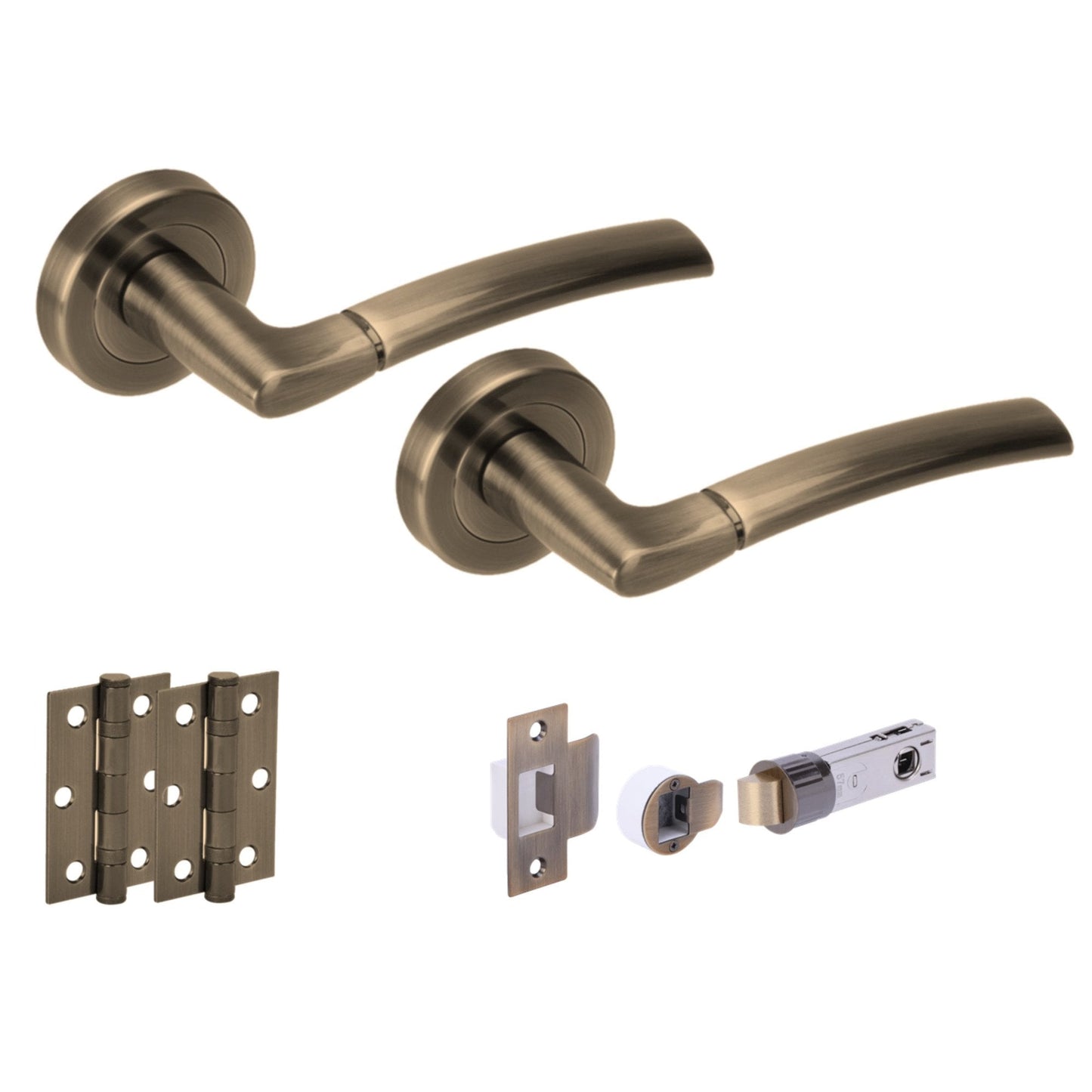 Orbit Internal Lever Handle Latch Pack, Antique Brass (108086)