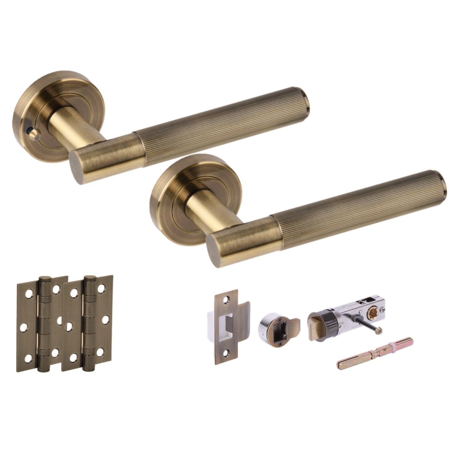 Vida Round Rose Lever Door Bathroom Handle Set - Antique Bronze (341560)