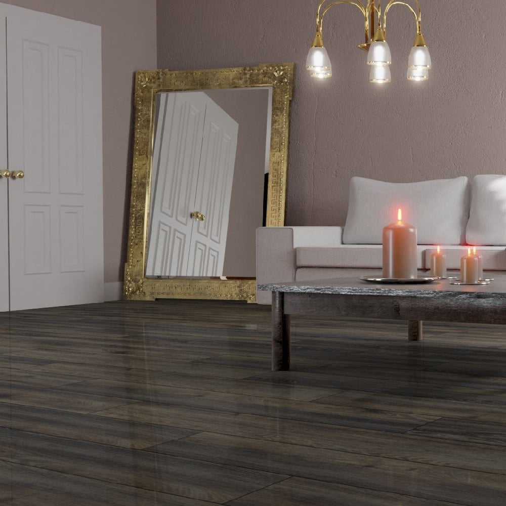 Ravine Oak - Lustre 8mm High Gloss Laminate Flooring (84872)