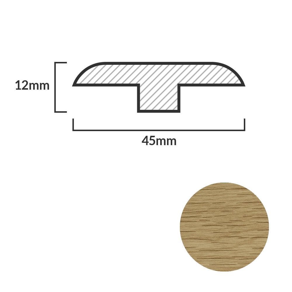Light Oak - 1m Laminate Connecting Door Profile (84897)