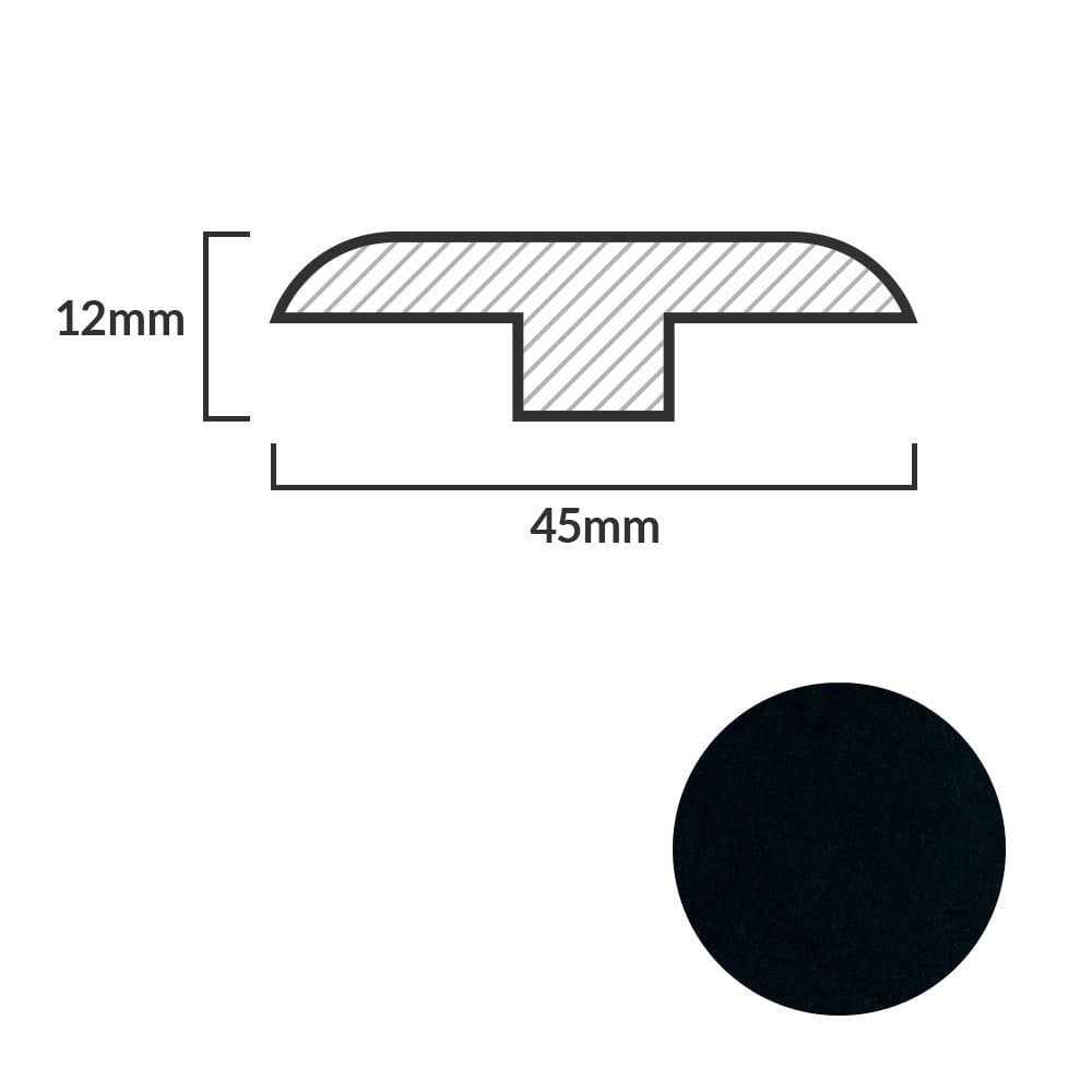 Black - 1m Laminate Connecting Door Profile (84891)