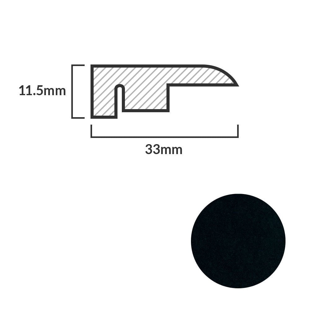 Black - 1m Laminate End Door Profile (84892)