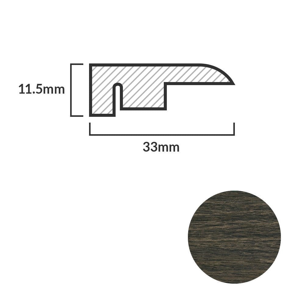 Walnut - 1m Laminate End Profile Door Bar (84940)
