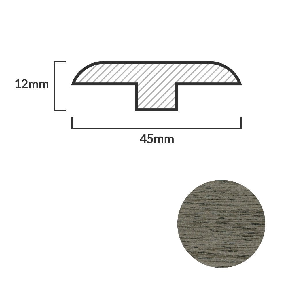 Medium Grey - 1m Laminate Connecting Door Profile (84927)