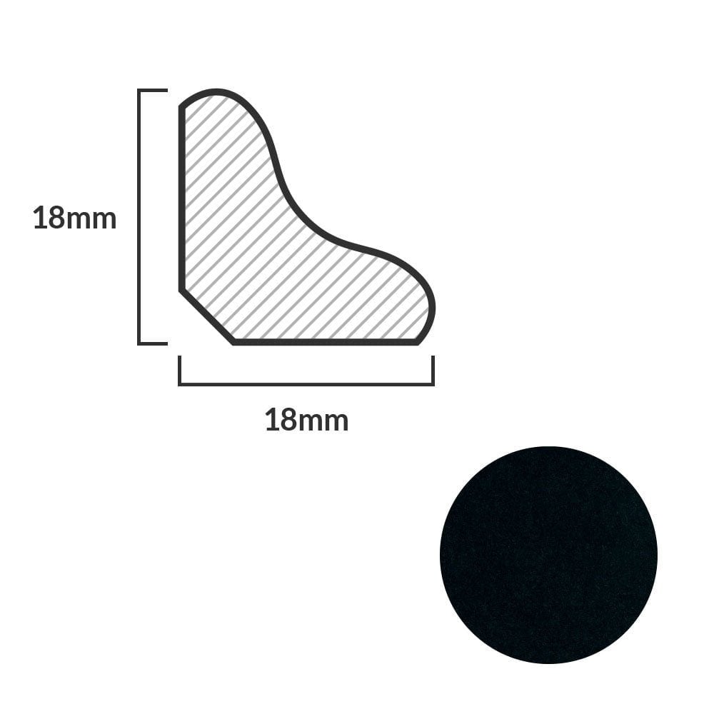 Black - 2.4m Laminate Scotia Beading (84893)