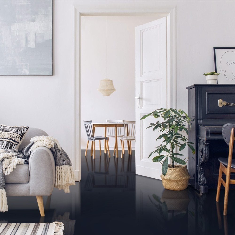 Black - Lustre Flawless 8mm High Gloss Laminate Flooring (69725)