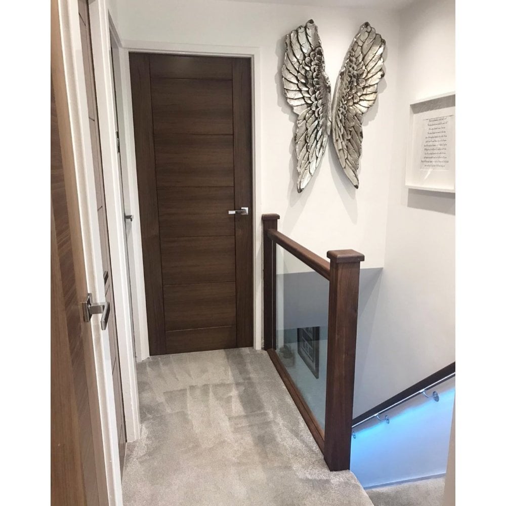 B-Grade Walnut Internal Fully Finished Seville 7 Panel Door (38502)