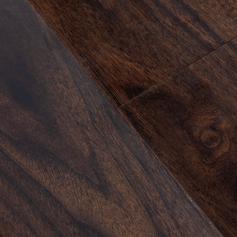 Rich Walnut - Glamour 12mm High Gloss Laminate Flooring (122131)