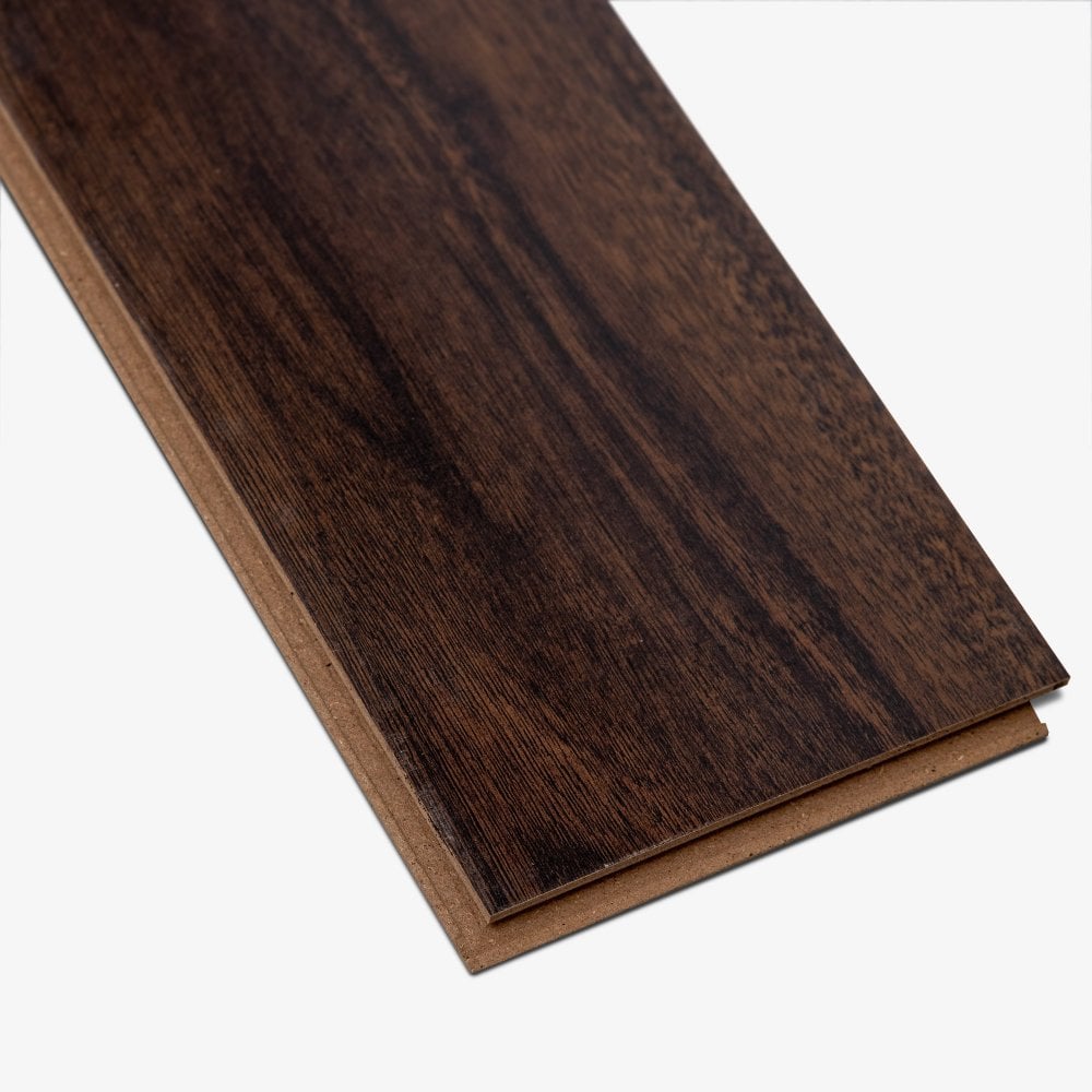 Rich Walnut - Glamour 12mm High Gloss Laminate Flooring (122131)