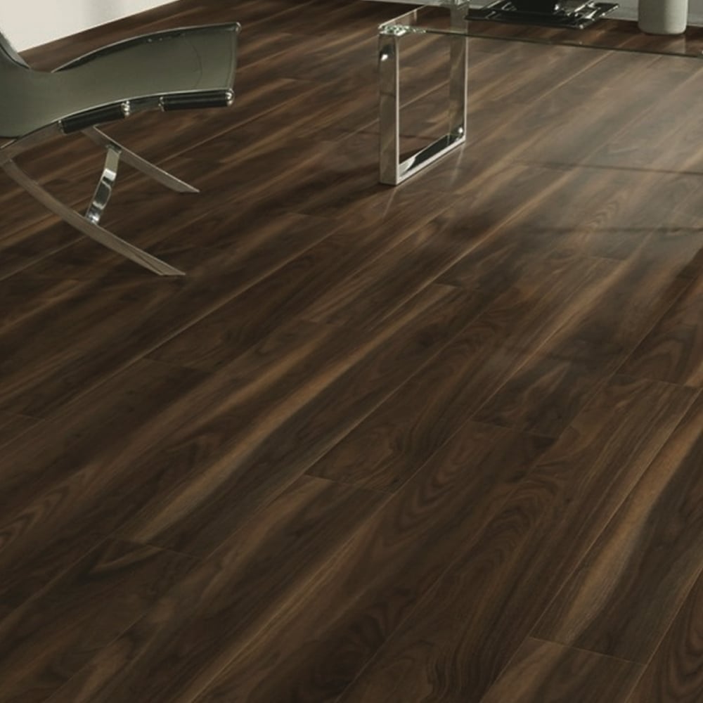 Dark Walnut - Eurohome Vario+ 12mm Laminate Flooring (122444)