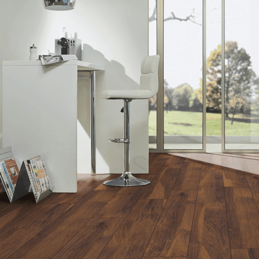 Krono Original | Red River Hickory Atlantic 10mm Handscraped Moisture Resistant Laminate Sample - 8156 (SKU-344617)