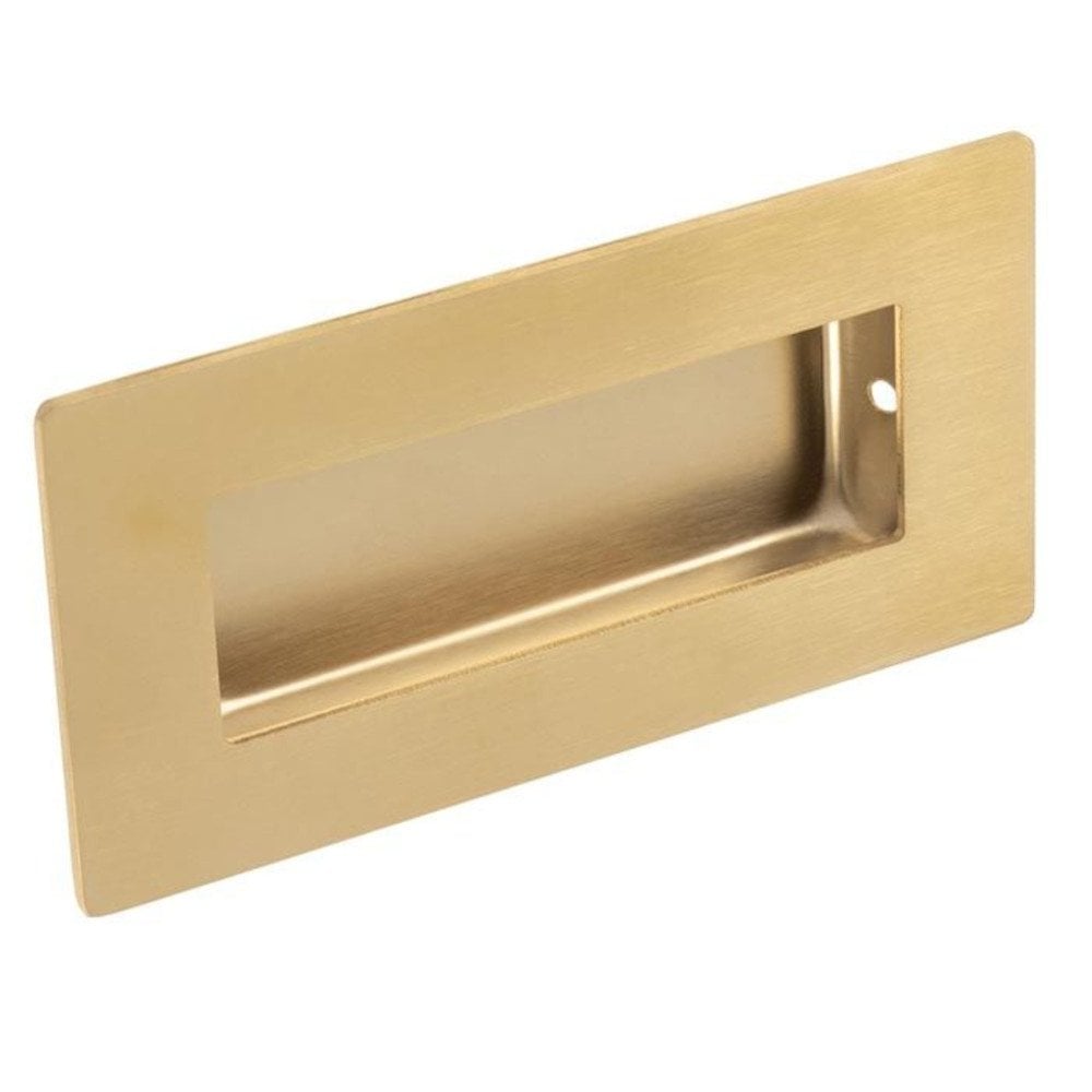 Rectangular Flush Pull Handle - Satin Brass (122509)