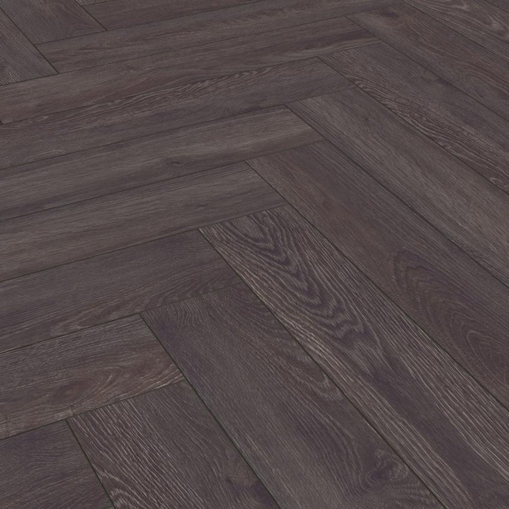 Elba Oak Black - Herringbone 8mm Laminate Flooring (122371)