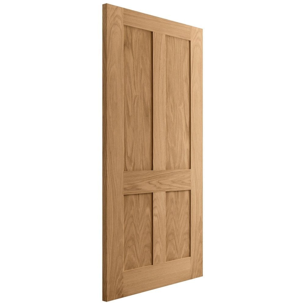 Oak Internal Unfinished Victorian Shaker Flat Made-to-Measure FD30 Fire Door (122612)