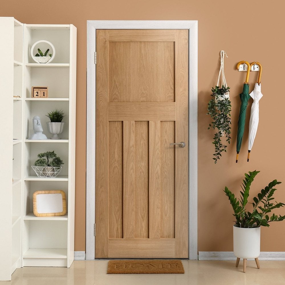 Oak Internal Unfinished 1930's DX Made-to-Measure FD30 Fire Door (122636)