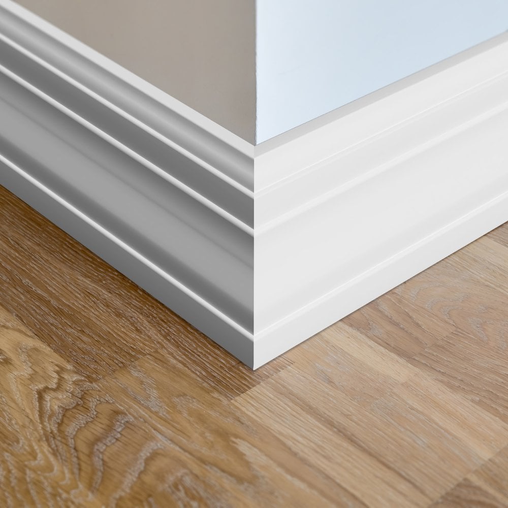 White Painted - 2.4m Ogee Skirting Board (120118)