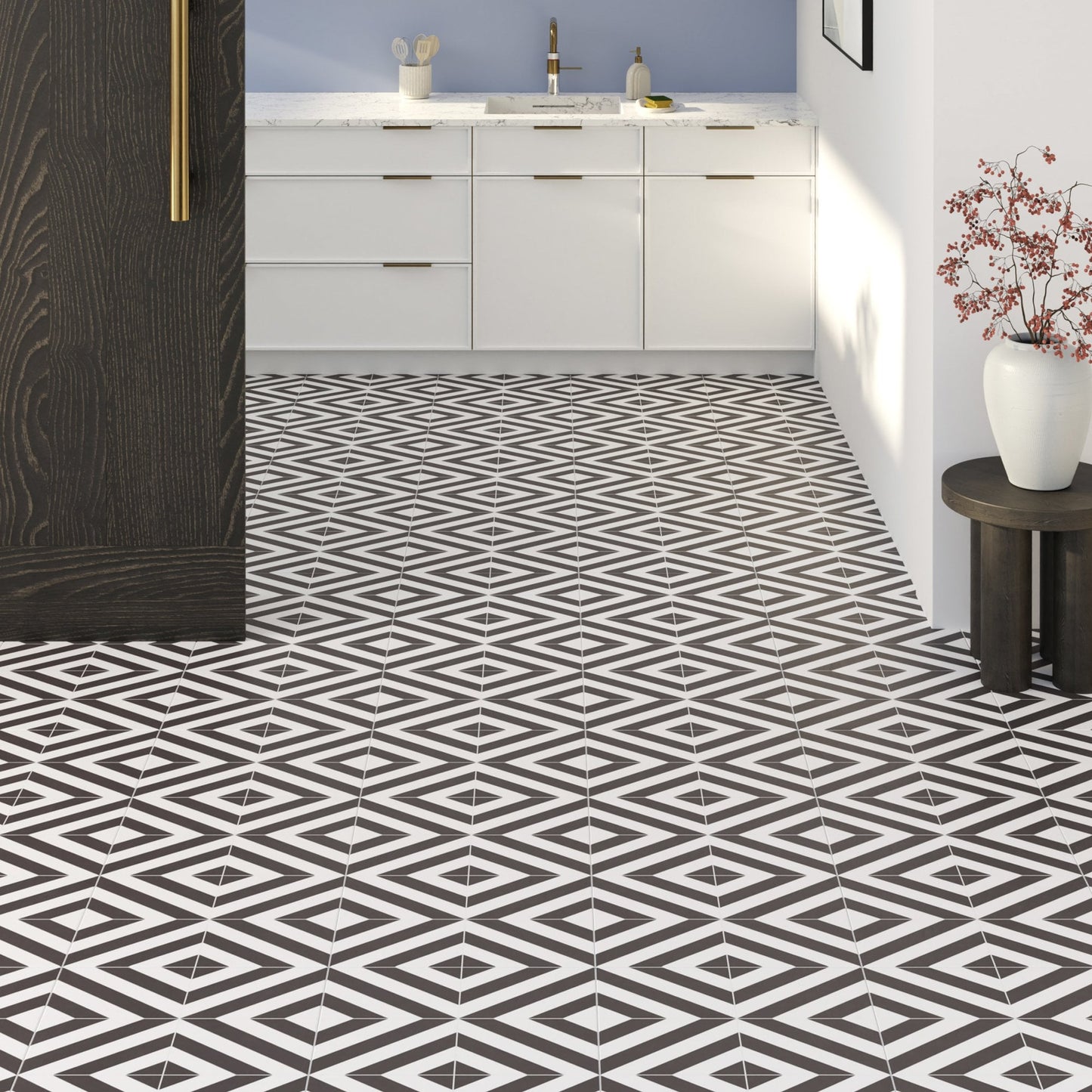 Black & White - Retro Water-resistant 8mm Laminate Flooring (122534)