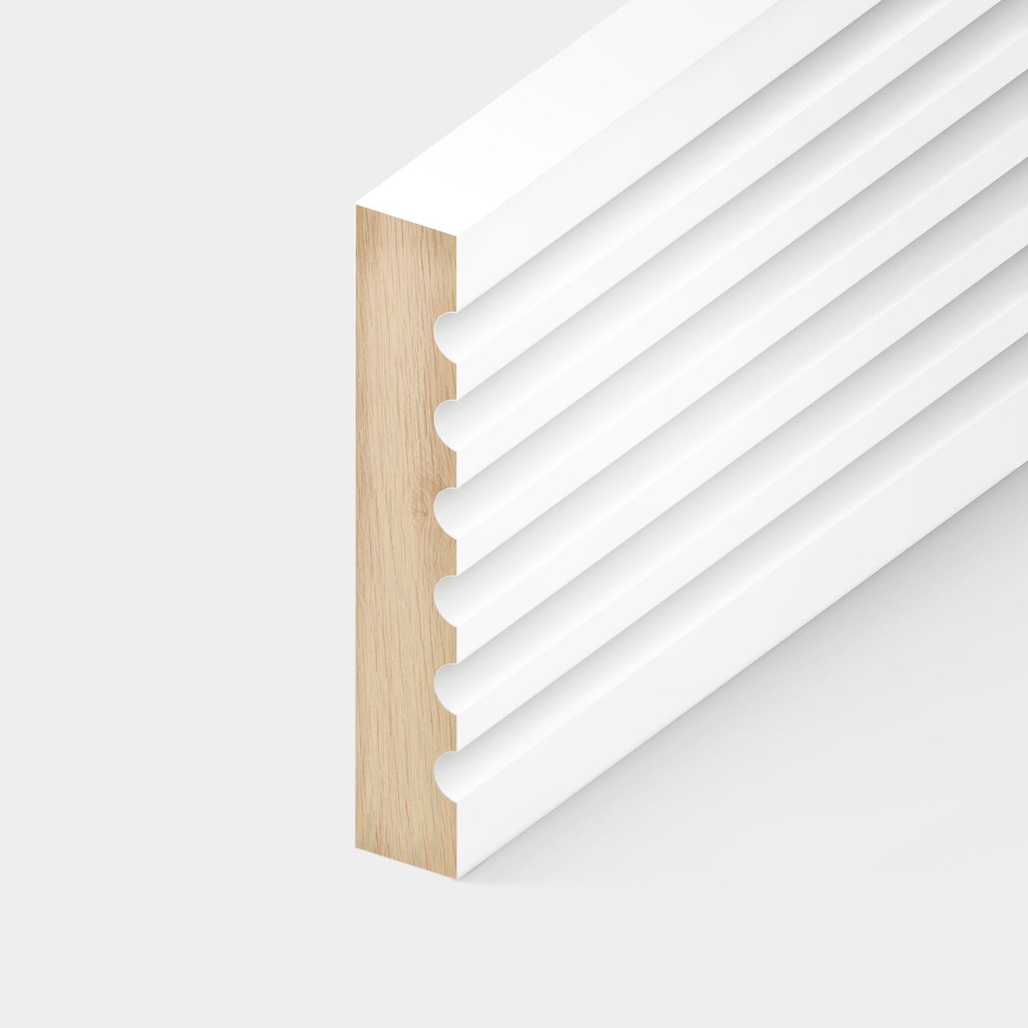 White - 2.4m Painted Fluted Base Moulding (122319)
