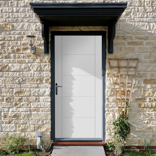 External White Painted Composite Solid Parma Door (121043)