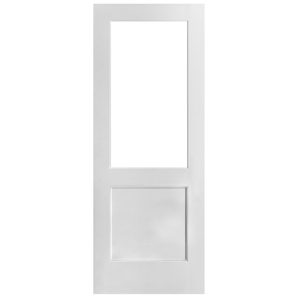 External White Painted Composite 2xG Clear Glass Door (121036)