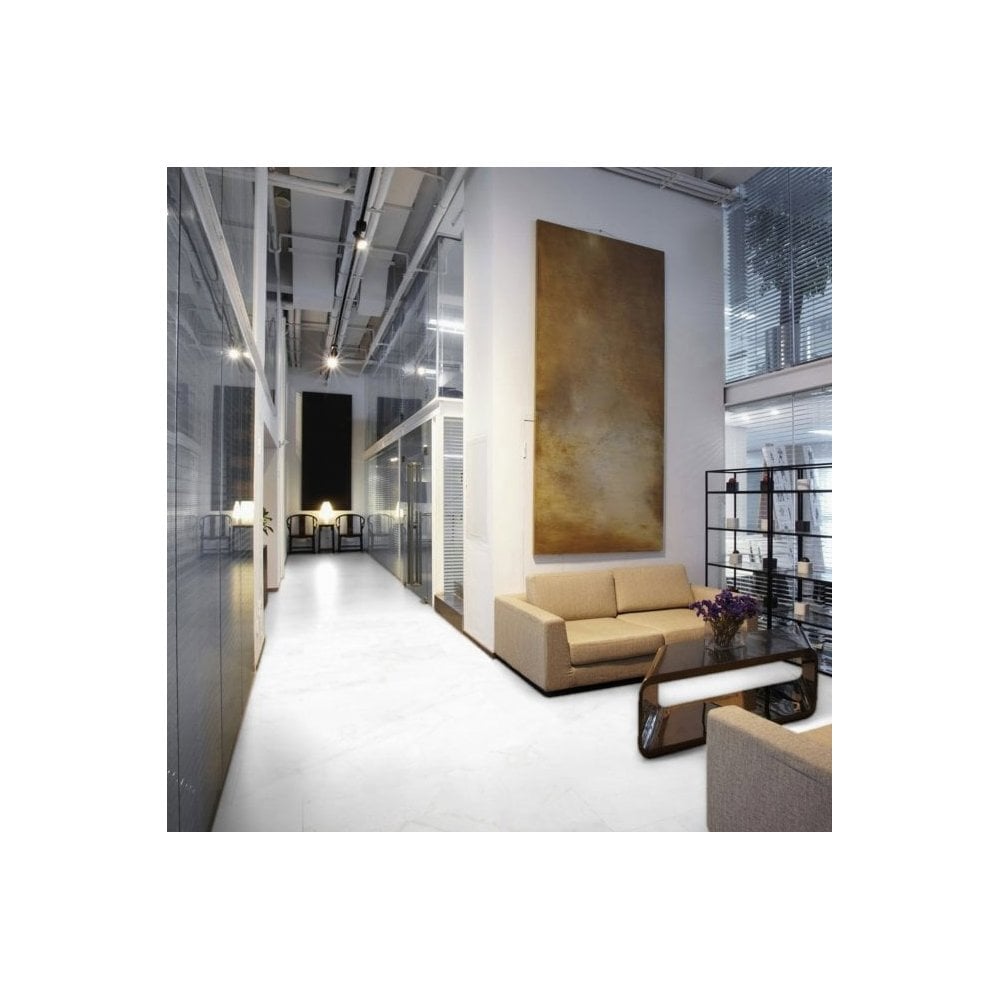 White Marble - Lustre Stone 8mm High Gloss Sample (Q1004)