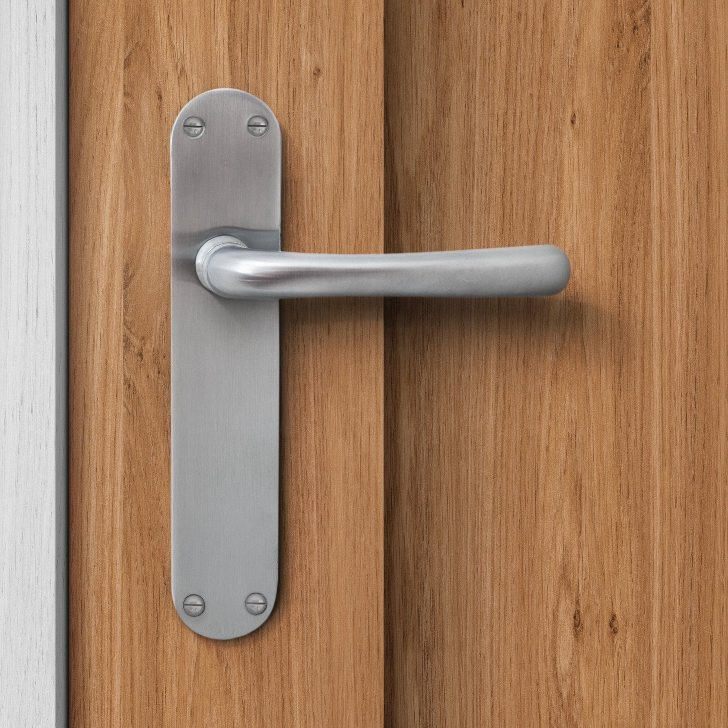 Palace Lever on Backplate Door Handle Set - Satin Chrome (122272)