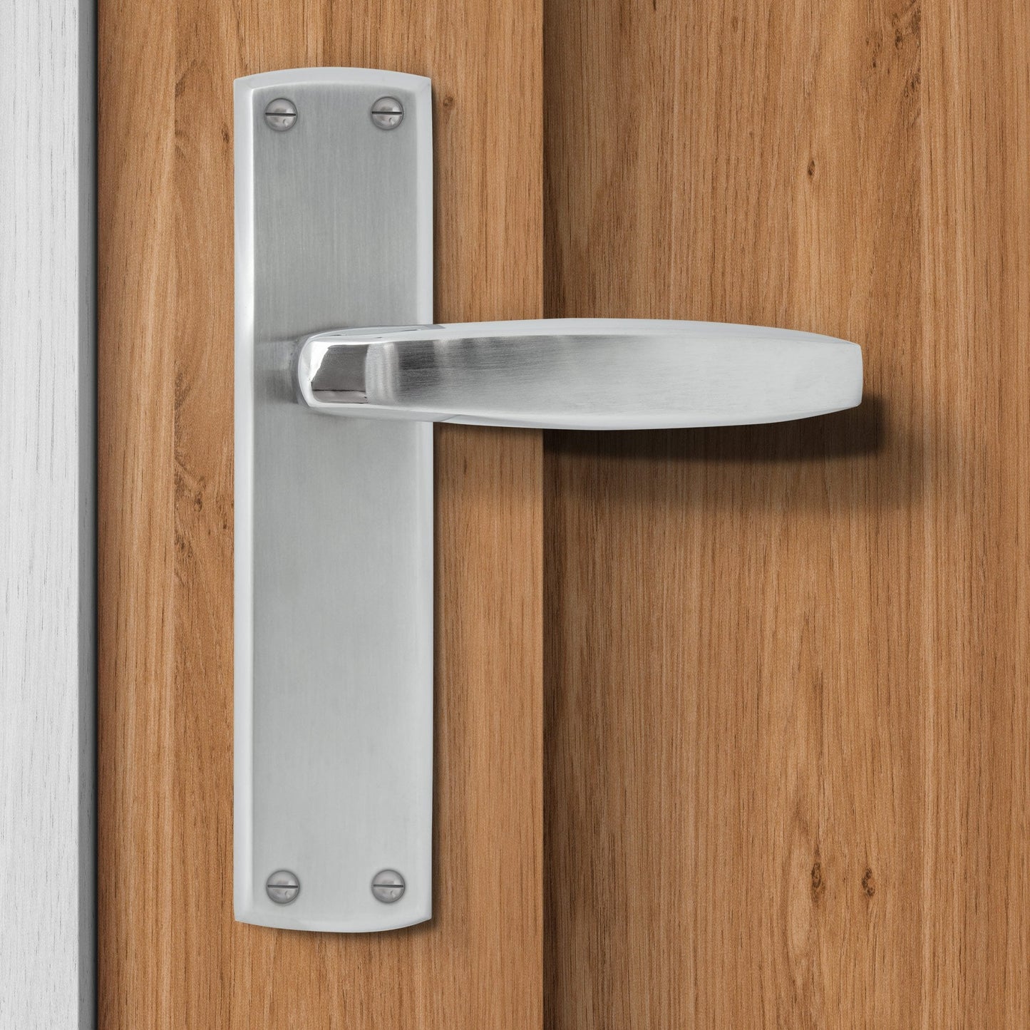 Deco Lever on Backplate Door Handle Set - Polished Chrome / Satin Chrome (122276)