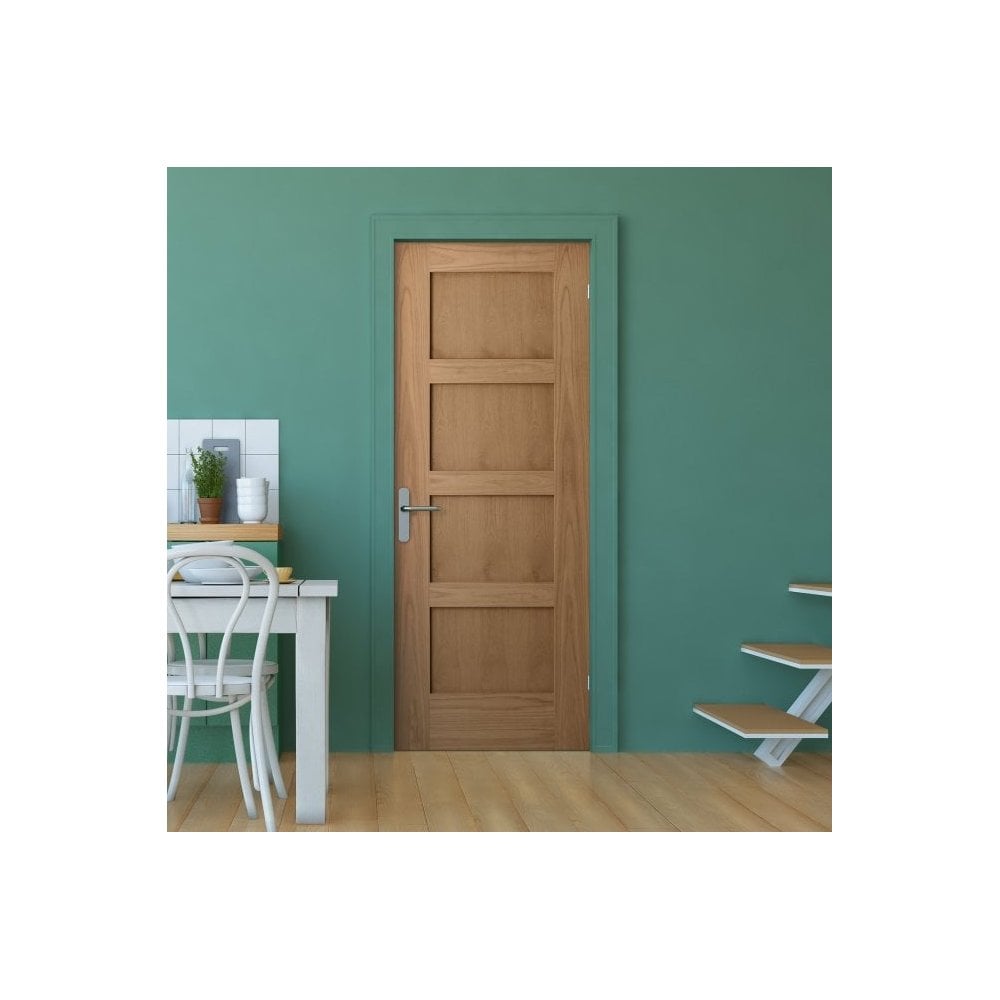 Oak Internal Fully Finished Shaker Made-to-Measure FD30 Fire Door (122646)