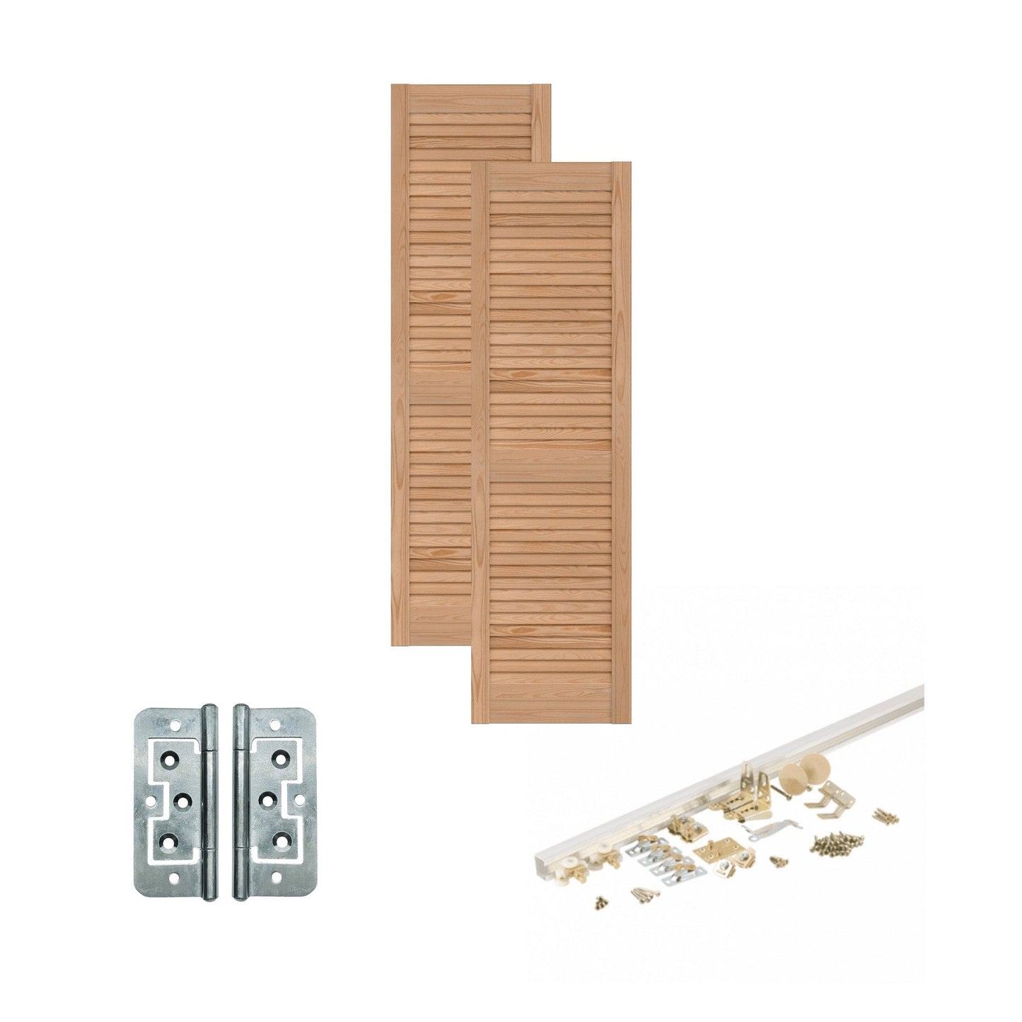 Clear Pine Internal 28mm Open Louvre Bi-fold Door Set (123116)