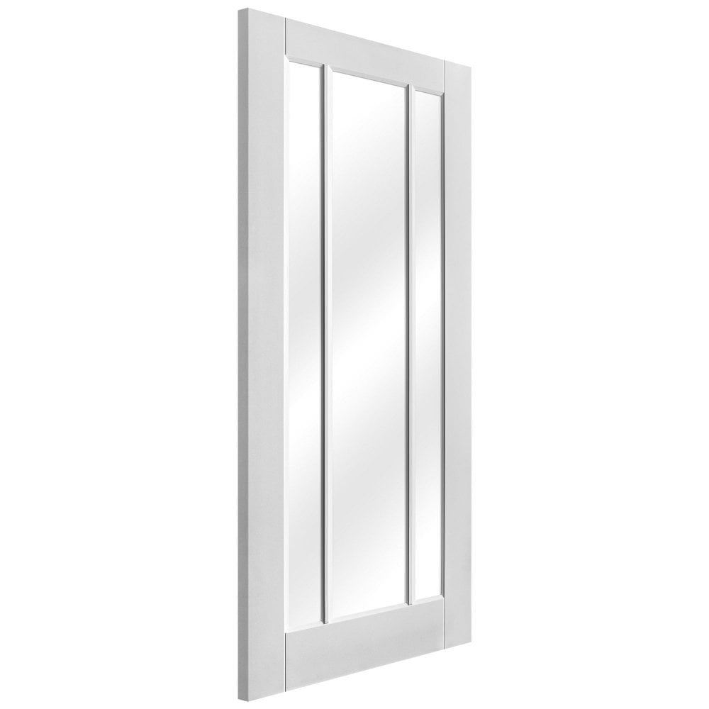 White Internal Primed Toledo 3 Light Clear Glass FD30 Fire Door (122085)