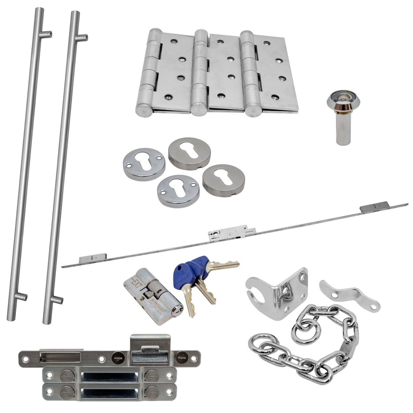 Circular Autolock 1500mm External Pull Handle Set - Satin Stainless Steel (122900)