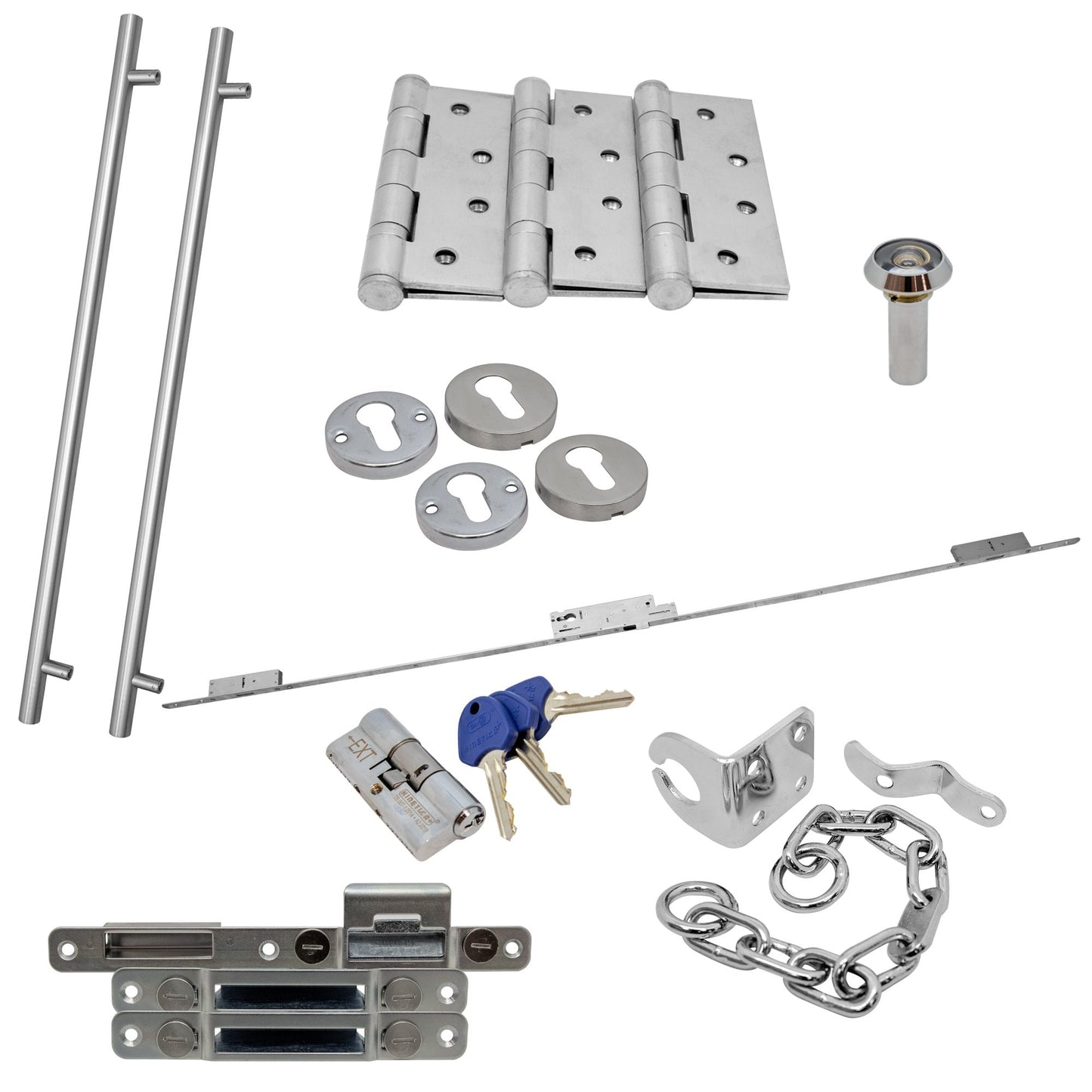 Circular Autolock 1200mm External Pull Handle Set - Satin Stainless Steel (122899)