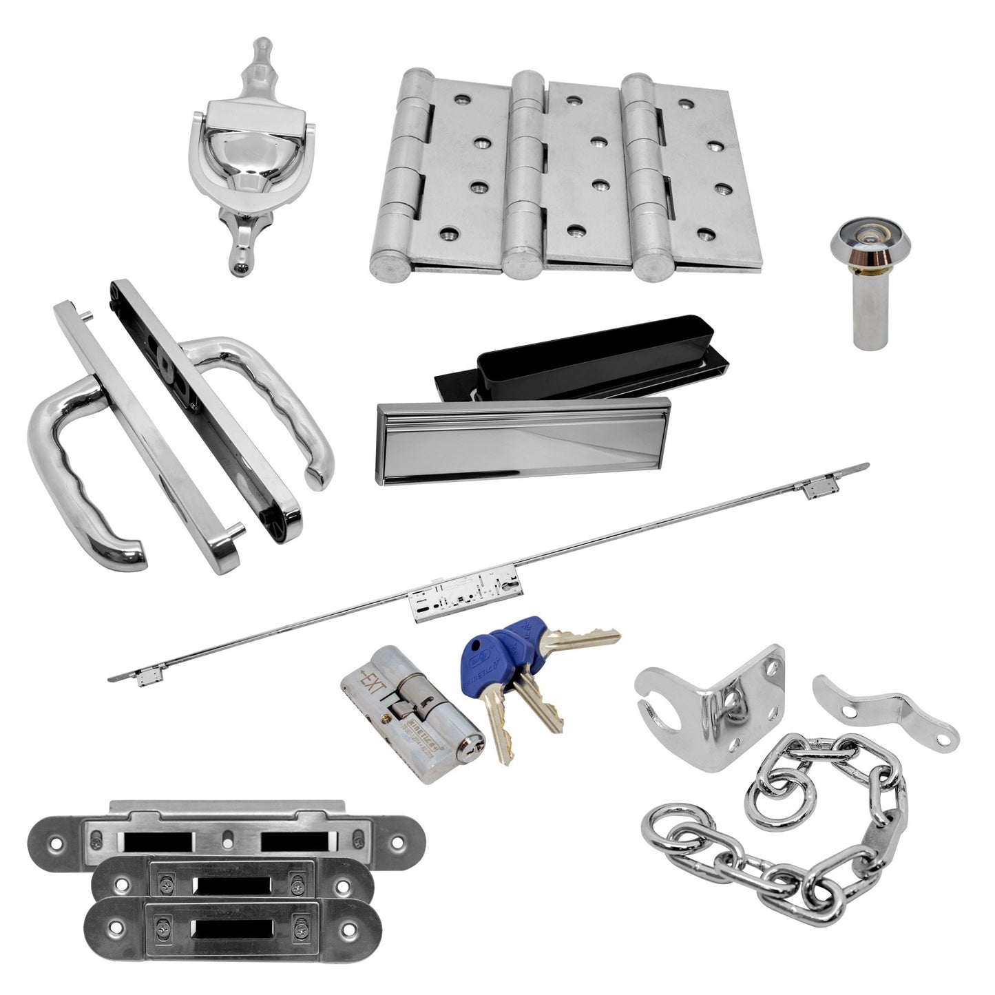 Crimebeater External Front Door Lever Handle Set - Polished Stainless Steel (122904)