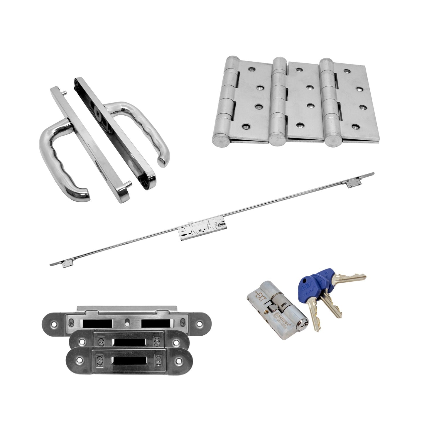 Crimebeater External Back Door Lever Handle Set - Polished Stainless Steel (122906)