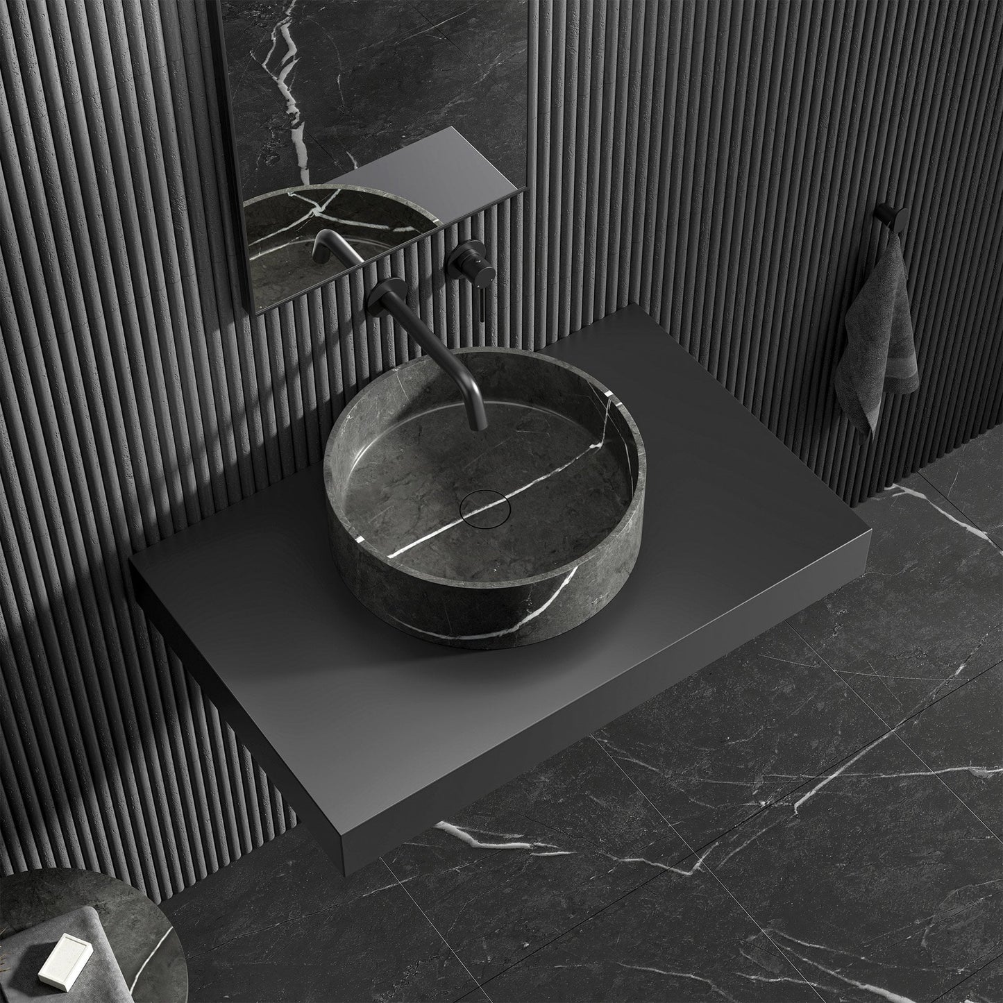 Arc Pietra Grey Marble Countertop Basin 400mm