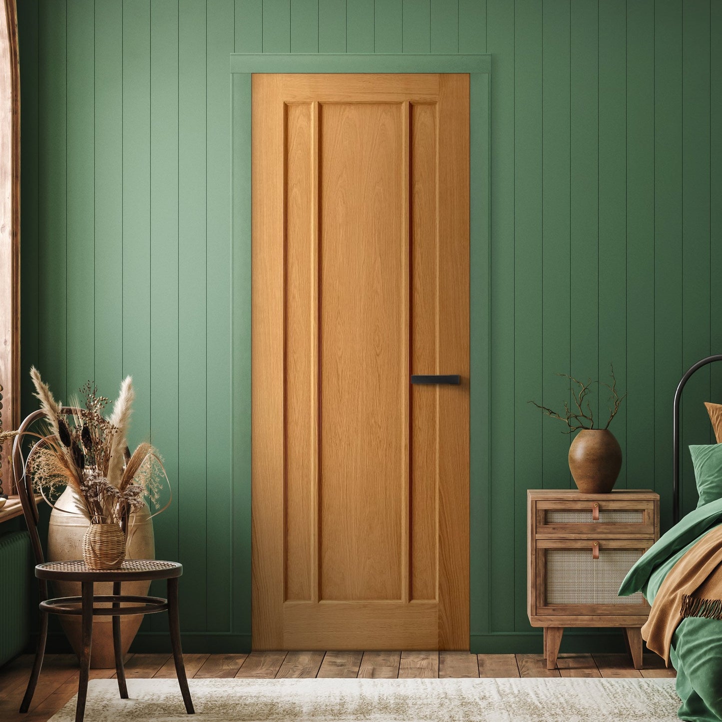 Oak Internal Fully Finished Toledo Made-to-Measure FD30 Fire Door (122651)