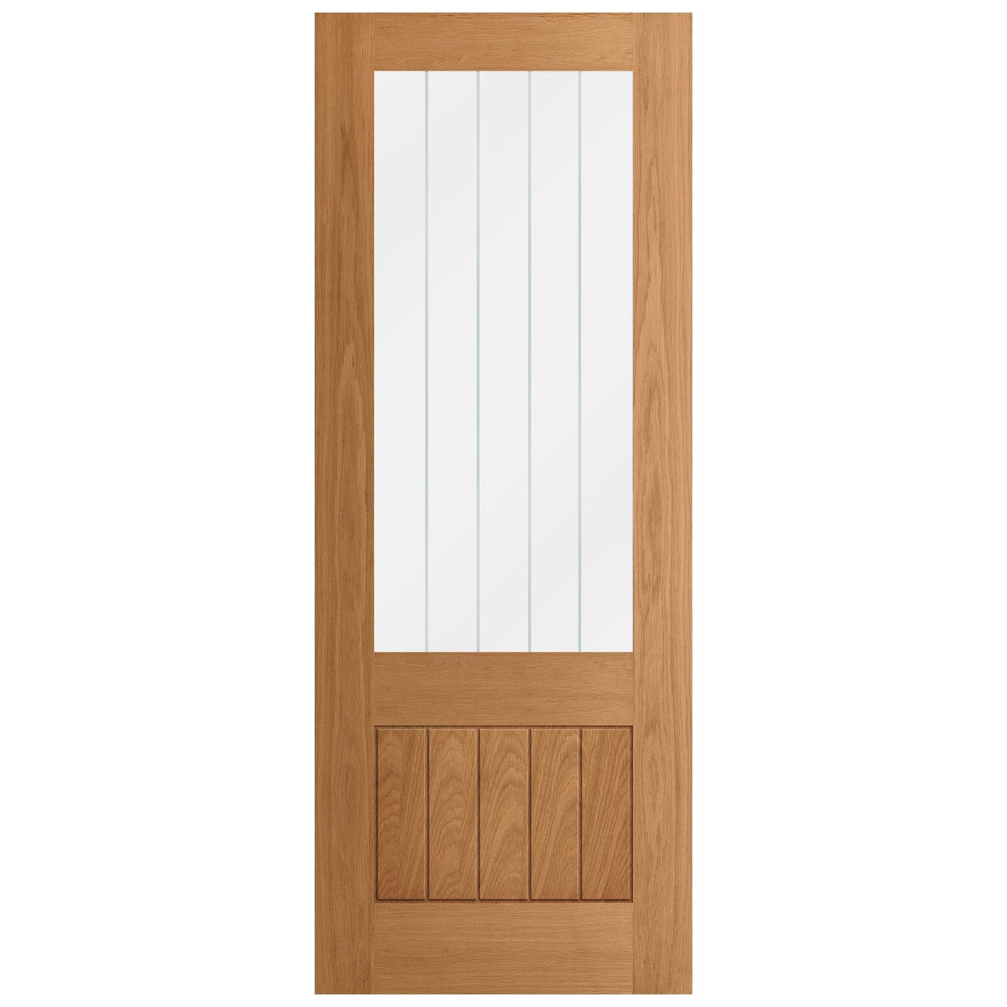 B-Grade Oak Internal Fully Finished Farley 1P 1L Obscure Lined Clear Glass Door (PFIOFARG)