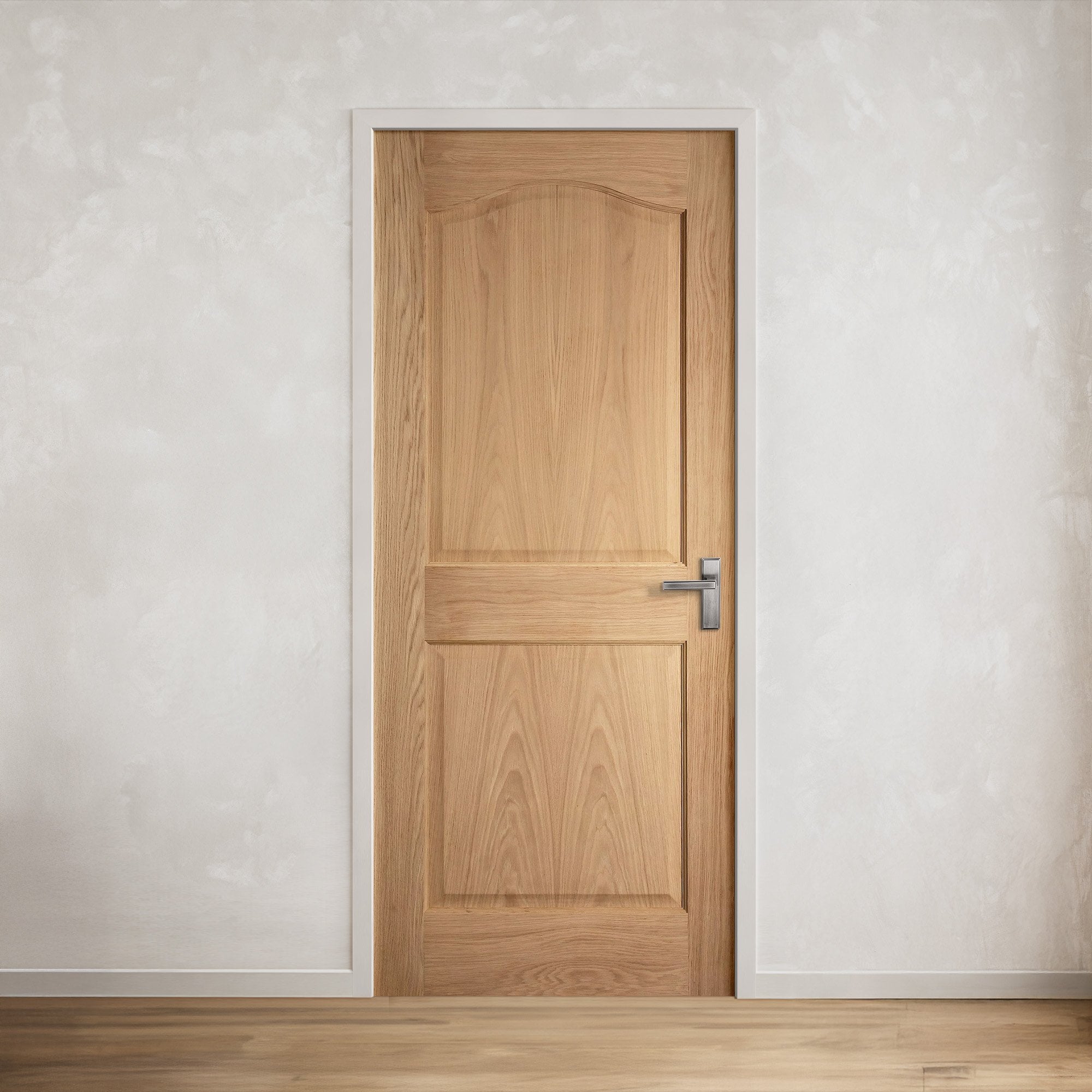 Jeld-Wen White Internal Unfinished Oak 2 Panel Arch Top Door