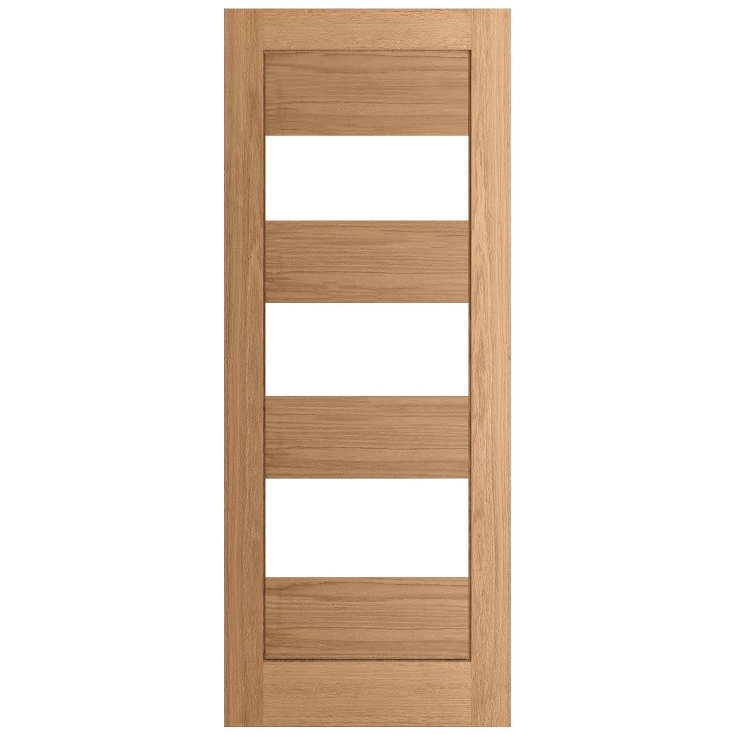 White Oak Internal 4 Panel Horizontal Oregon 4 Light Clear Glass Door (121814)
