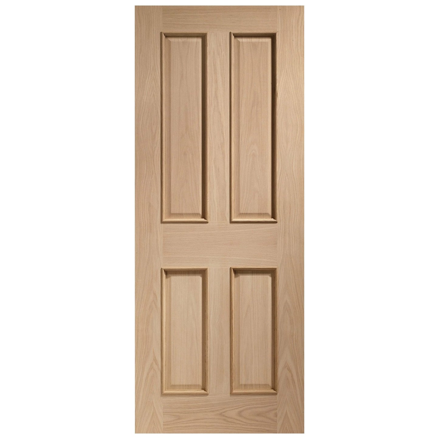 White Internal Oak Oregon Raised Mouldings 4 Panel FD30 Fire Door (121820)