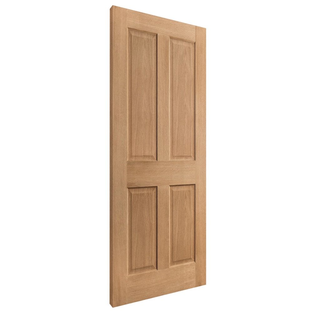 White Oak Unfinished Internal Oregon 4 Panel KF FD30 Fire Door (121798)