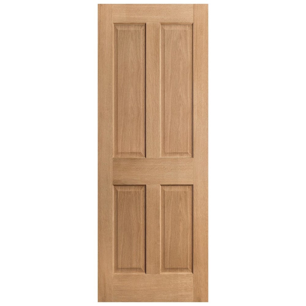 White Oak Unfinished Internal Oregon 4 Panel KF FD30 Fire Door (121798)