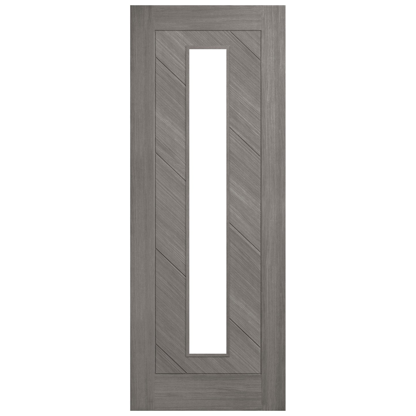 Light Grey Internal Fully Finished Endure Laminate Stockholm Clear Glass Door (122011)