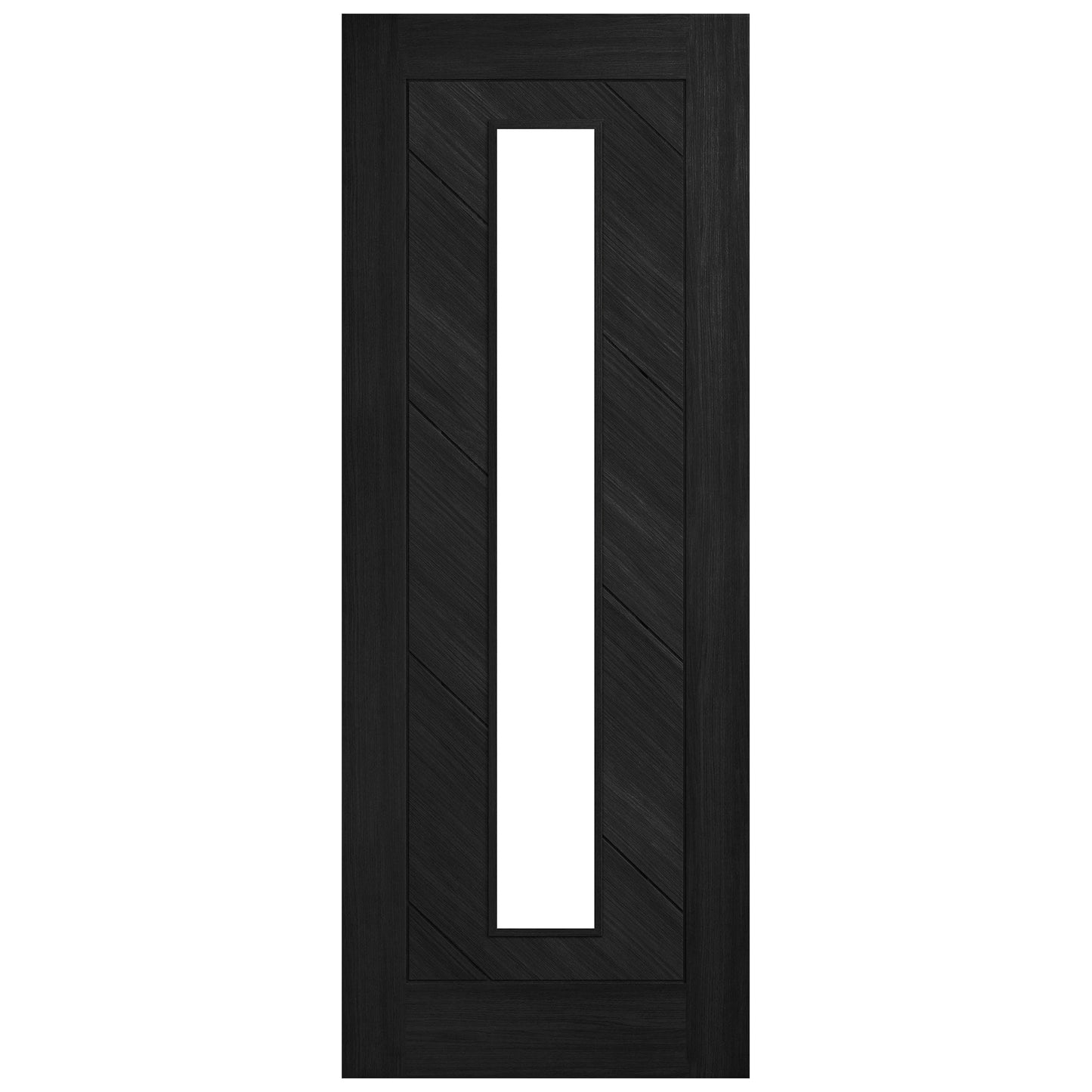 Black Internal Fully Finished Endure Laminate Stockholm Clear Glass Door (122014)