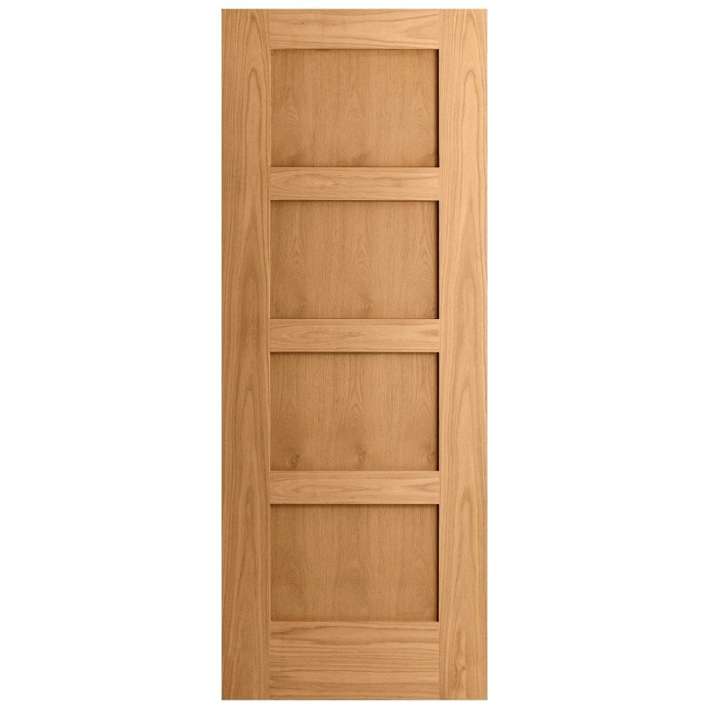 B-Grade White Oak Internal Fully Finished Shaker 4 Panel Door (124282)